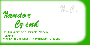 nandor czink business card